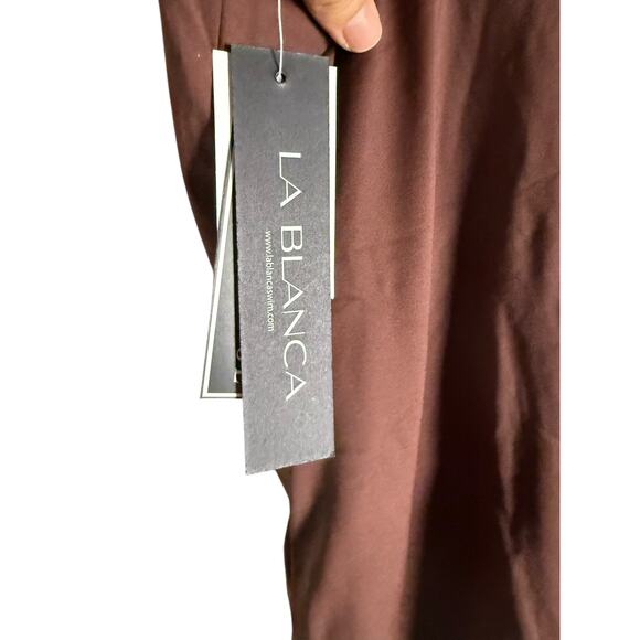 La Blanca Island Goddess Java Brown Strappy One Shoulder One Piece Swimsuit 14 - Picture 4 of 10